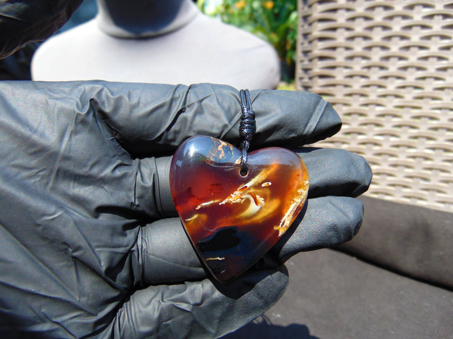 10 gr Heart Pendant Indonesian Blue Amber for Healing PBN684