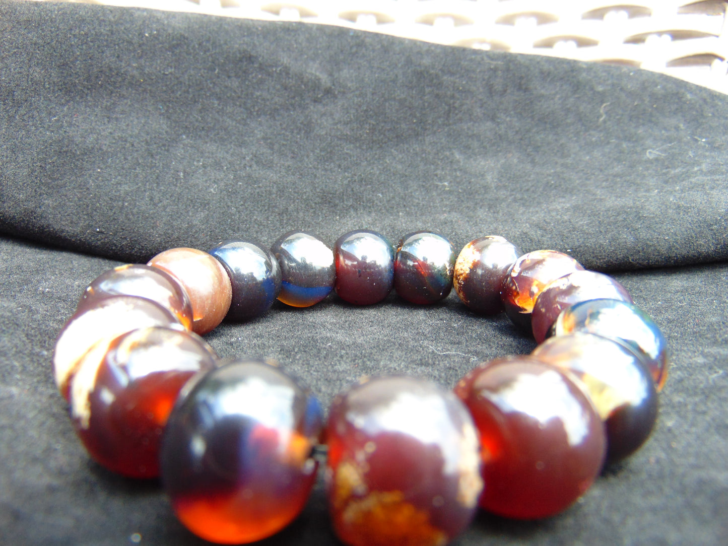 16 Beads Mala Bracelet Indonesian Amber for Healing A16G197