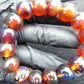 16 Beads Mala Bracelet Indonesian Red Blue Amber for Healing A16G206