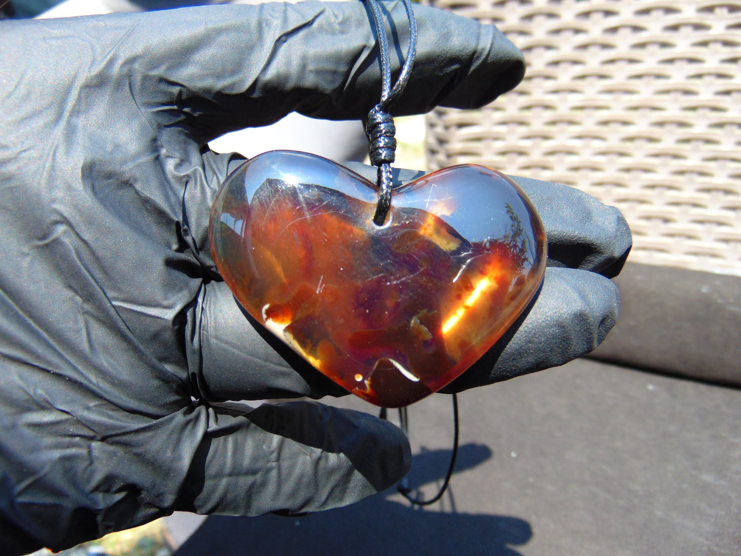 12 gr Heart Pendant Indonesian Blue Amber for Healing PCN658