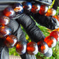 16 Beads Mala Bracelet Indonesian Red Blue Amber for Healing A16G206