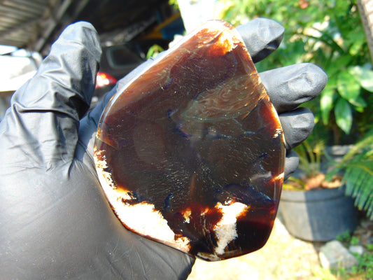 86 gram Slab  polished Indonesian Sumatra Black Amber for Healing 25Y109