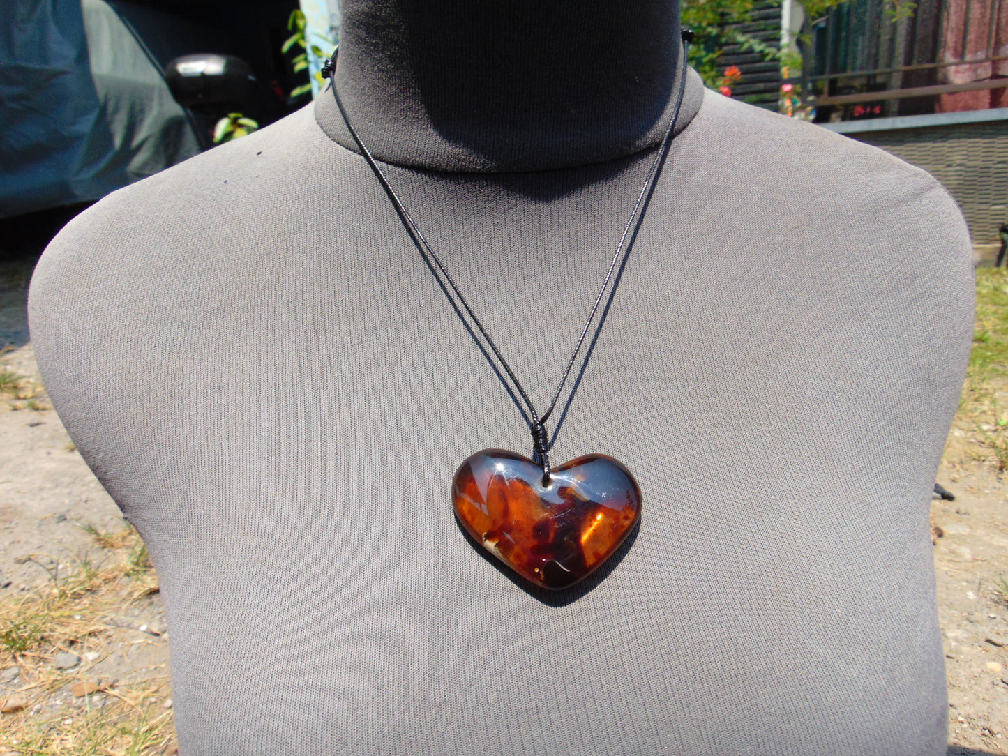 12 gr Heart Pendant Indonesian Blue Amber for Healing PCN658