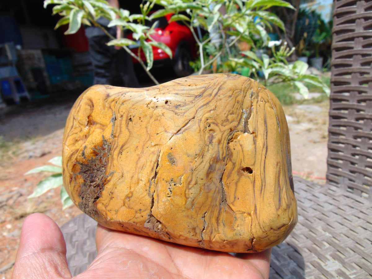 463 gram Polished Indonesia Yellow Aromatic Amber for Healing 26KX3