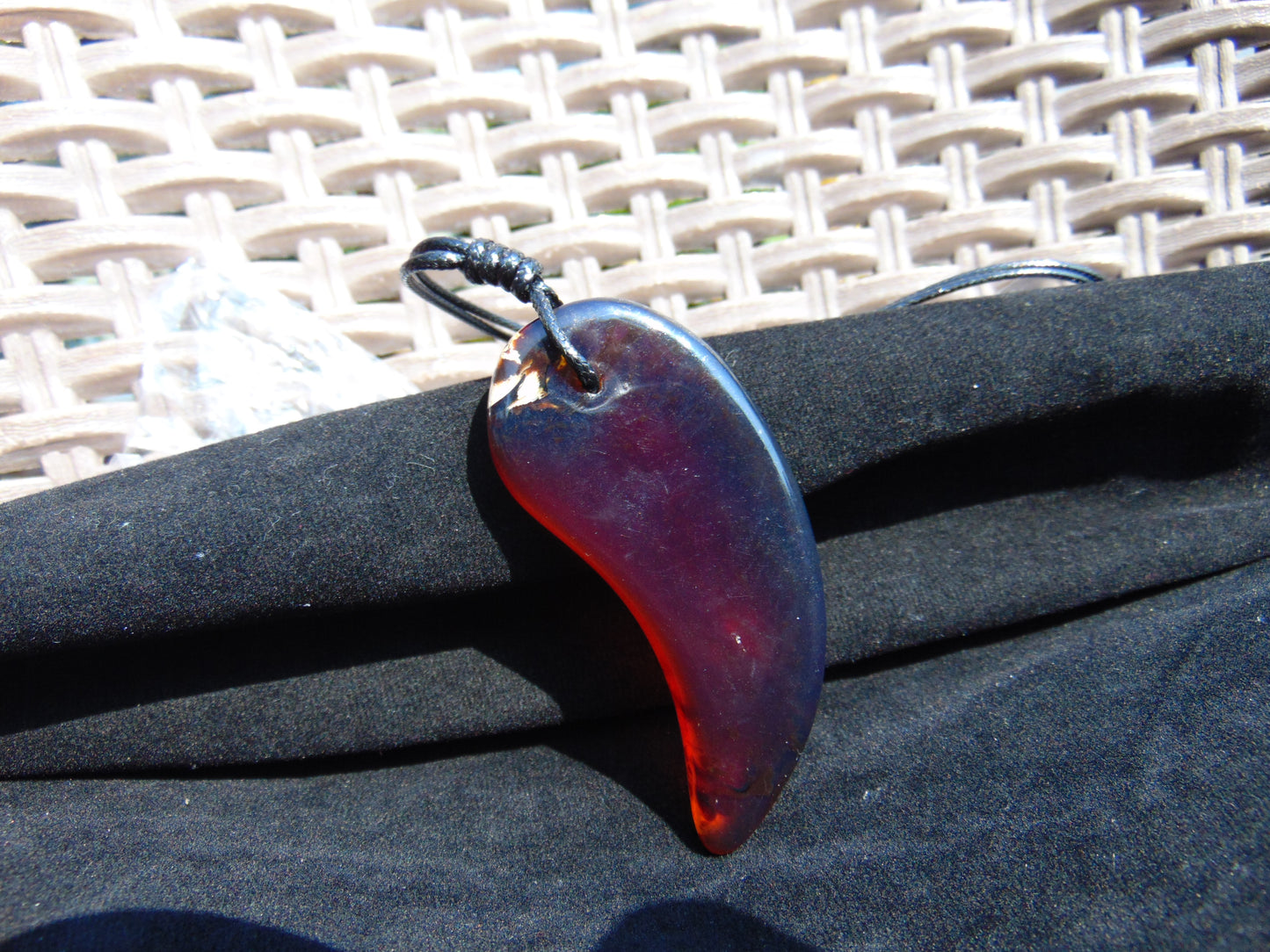 21 gram Comma Pendant Indonesian Blue Amber for Healing 26A333