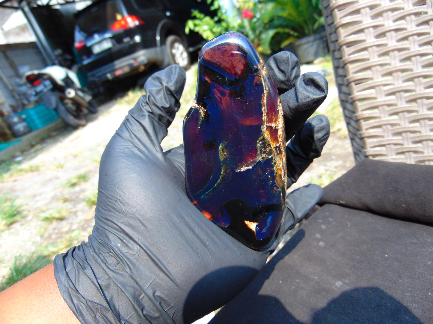 70 gram Slab polished Indonesian Blue Amber for Healing 25N147
