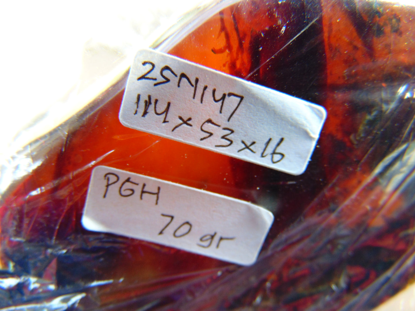 70 gram Slab polished Indonesian Blue Amber for Healing 25N147