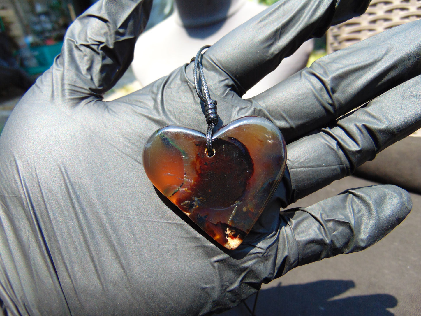 13 gr Heart Pendant Indonesian Blue Amber for Healing PCY730