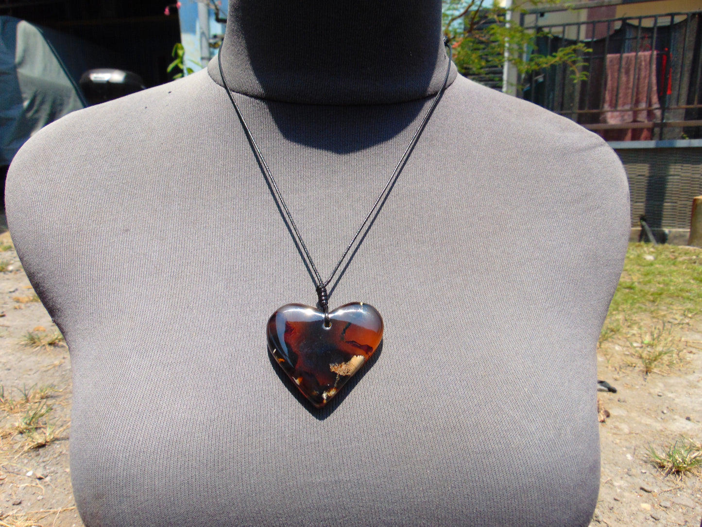 13 gr Heart Pendant Indonesian Blue Amber for Healing PCY730