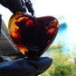 20 gr Heart Pendant Indonesian Black Blue Amber for Healing PDY733