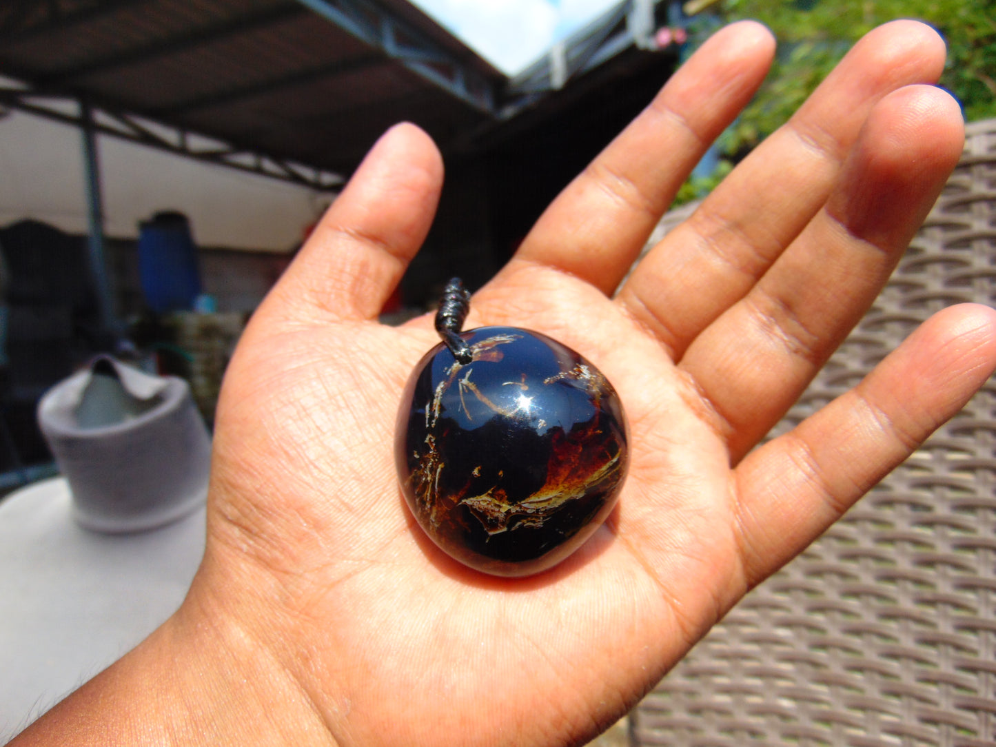 27 gram Pendant Indonesian Blue Amber for Healing 26A391