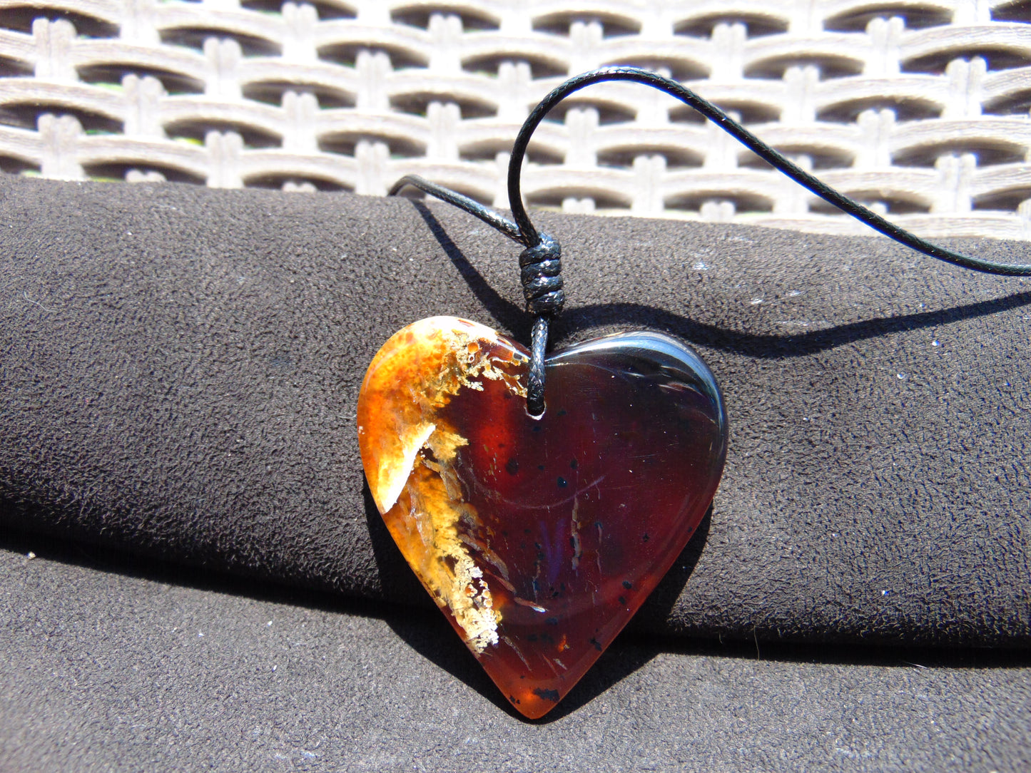 24 gr Heart Pendant Indonesian Blue Amber for Healing PDY735