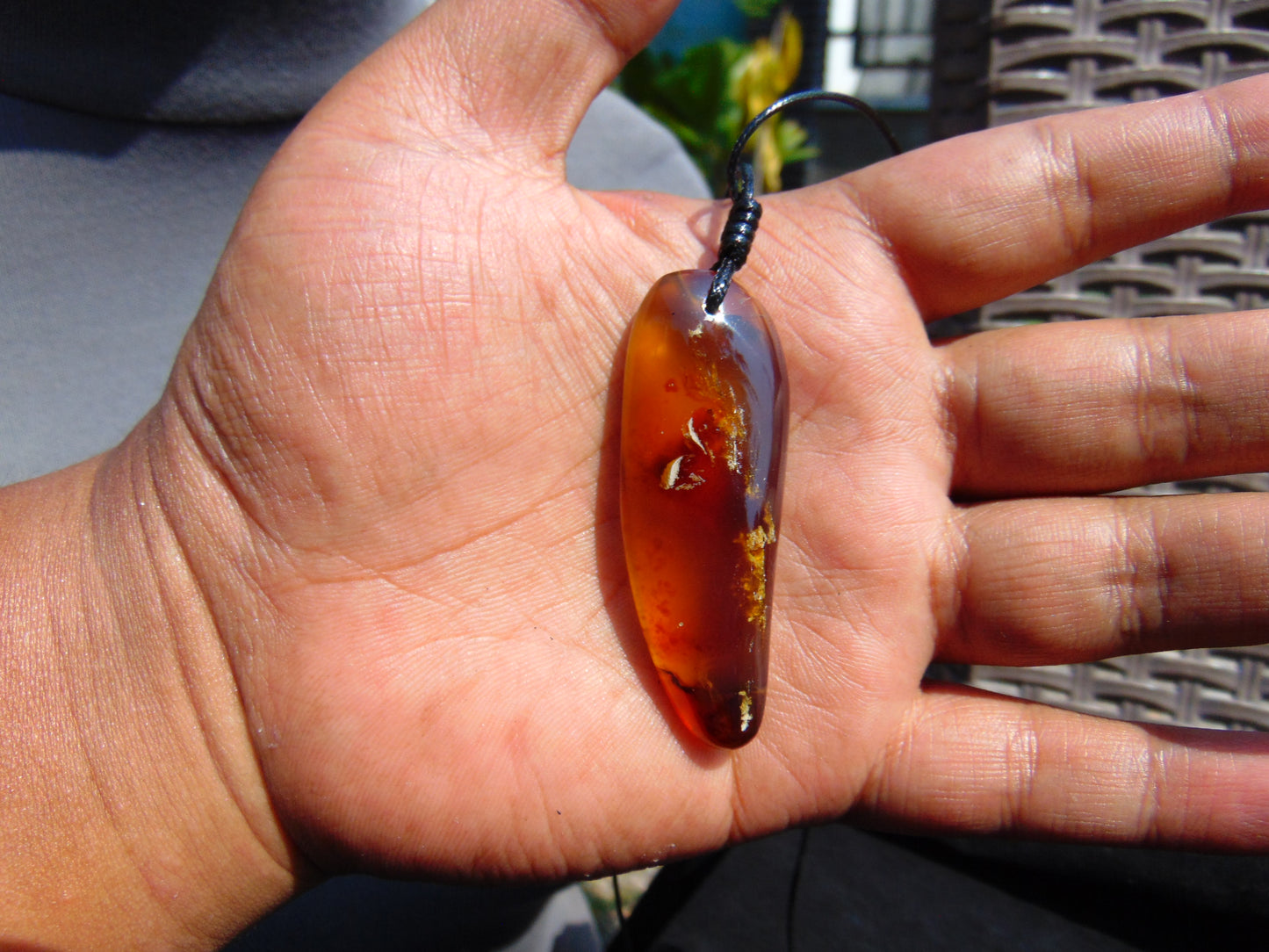 6 gram Pendant Indonesian Blue Amber for Healing 26Y257