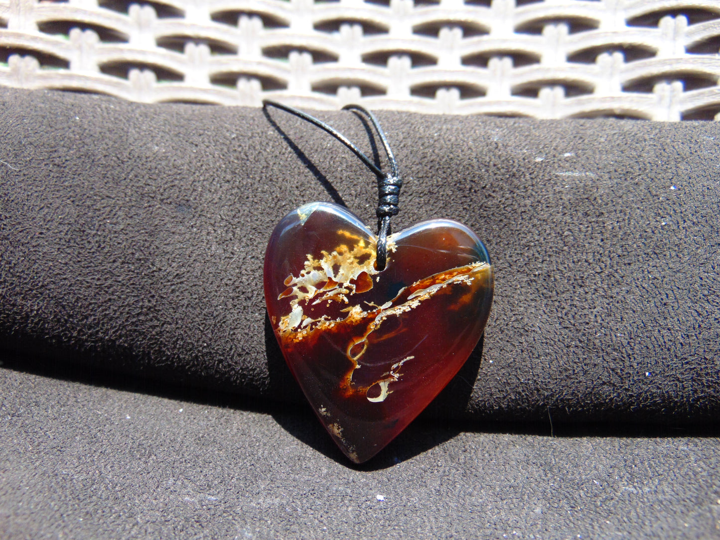 17 gr Heart Pendant Indonesian Blue Amber for Healing PDY713