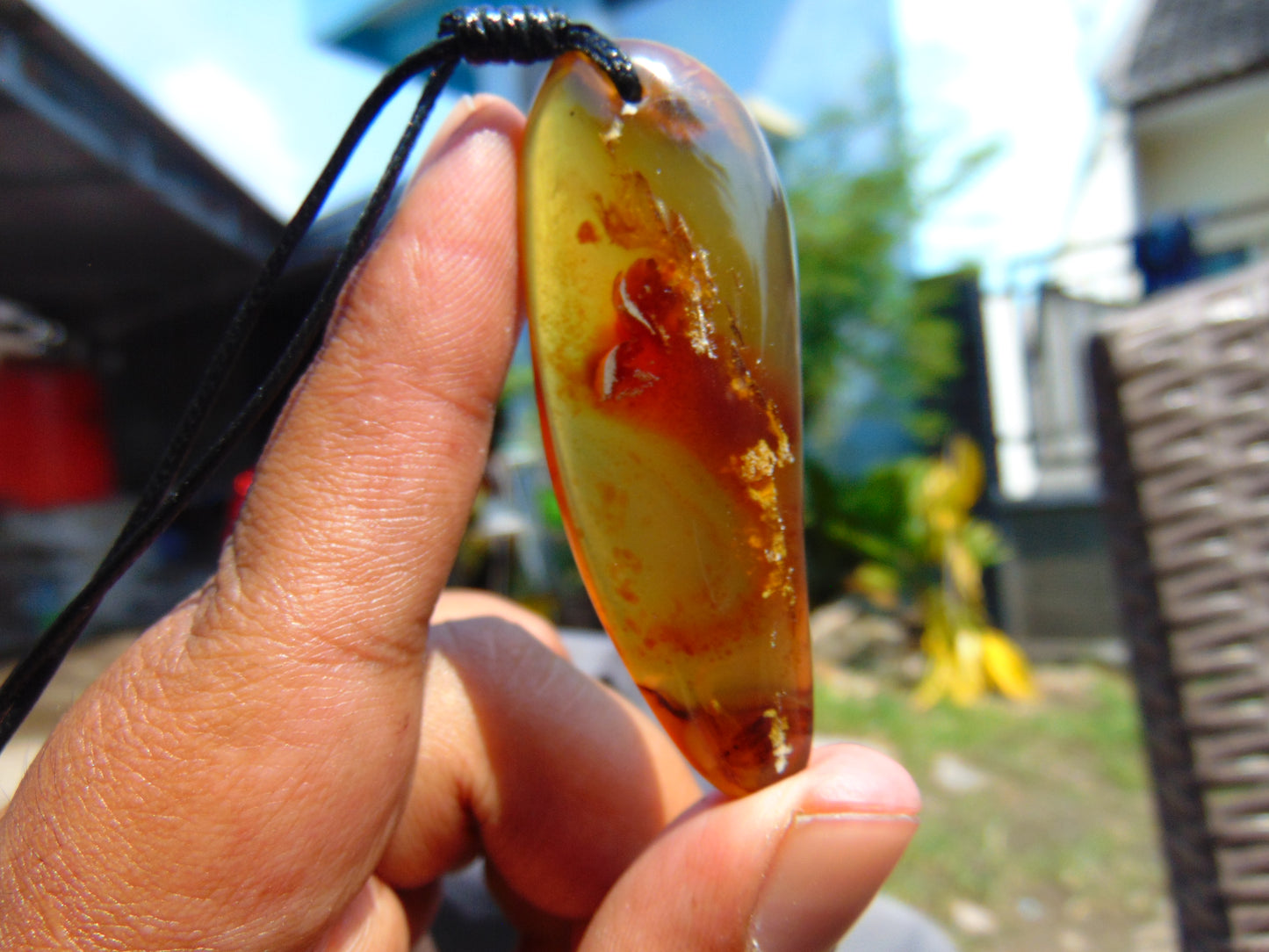 6 gram Pendant Indonesian Blue Amber for Healing 26Y257