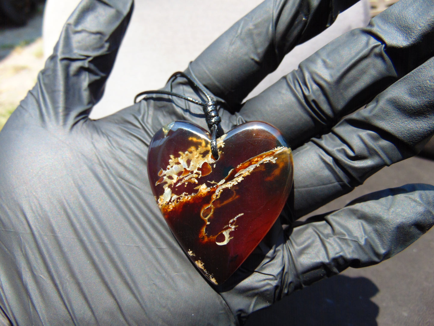 17 gr Heart Pendant Indonesian Blue Amber for Healing PDY713