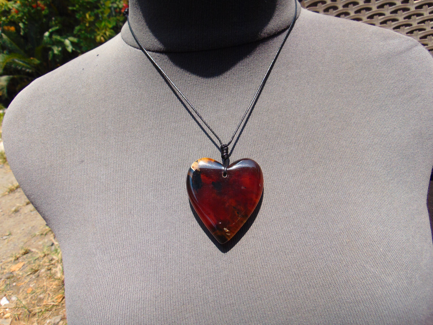 17 gr Heart Pendant Indonesian Blue Amber for Healing PDY713