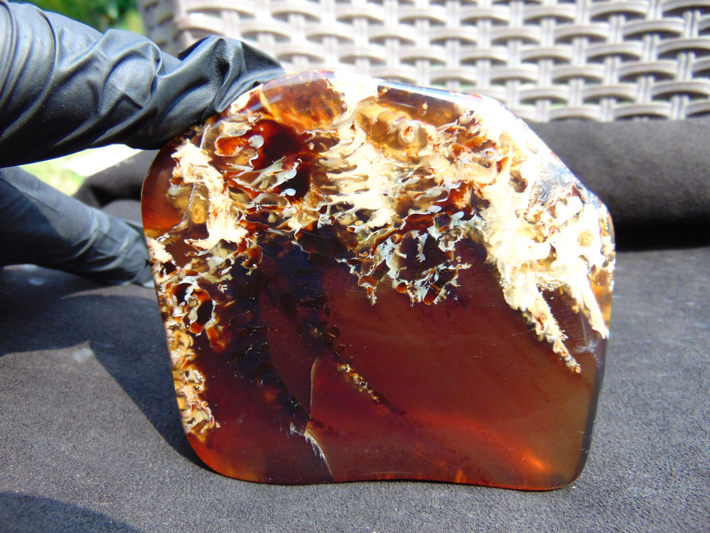 109 gram Slab polished Indonesian Red Amber for Healing 25Y106