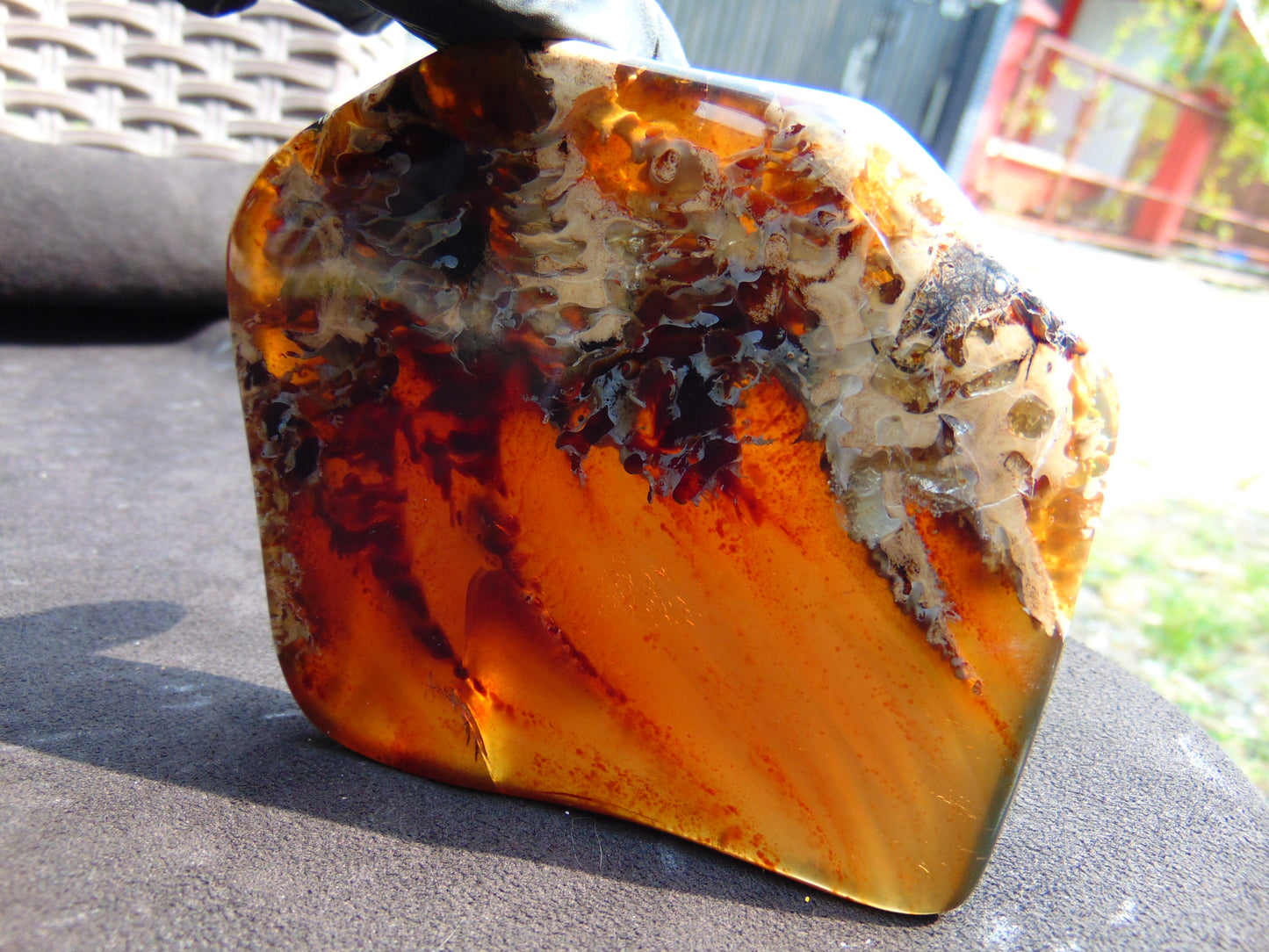 109 gram Slab polished Indonesian Red Amber for Healing 25Y106