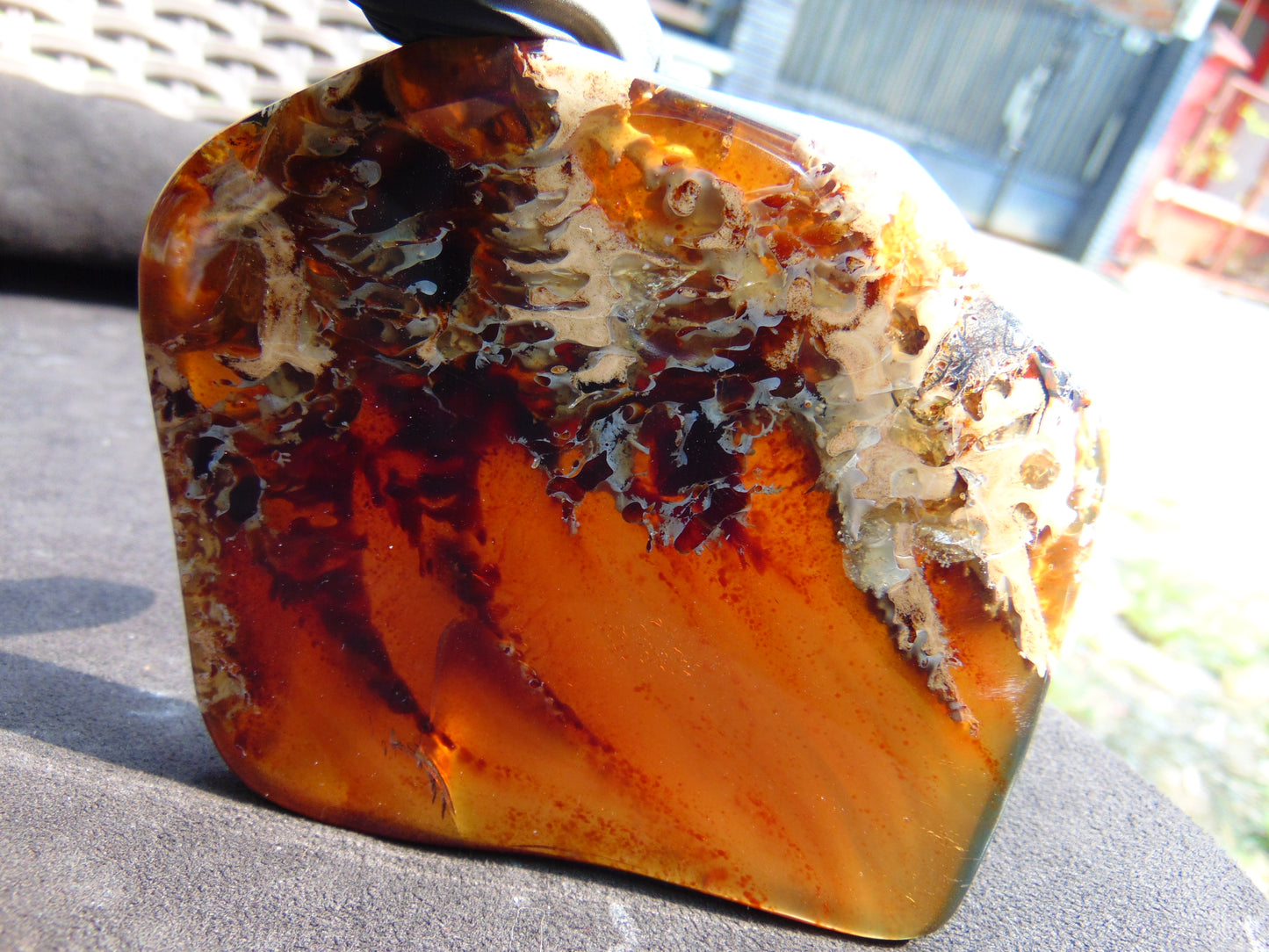 109 gram Slab polished Indonesian Red Amber for Healing 25Y106