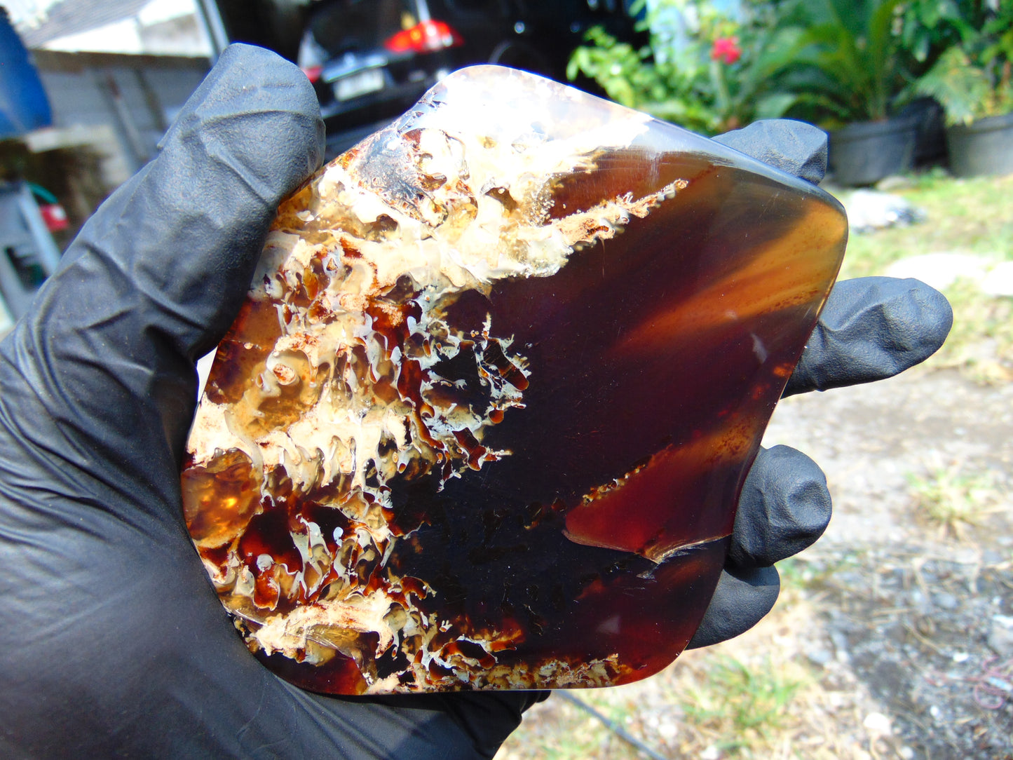 109 gram Slab polished Indonesian Red Amber for Healing 25Y106