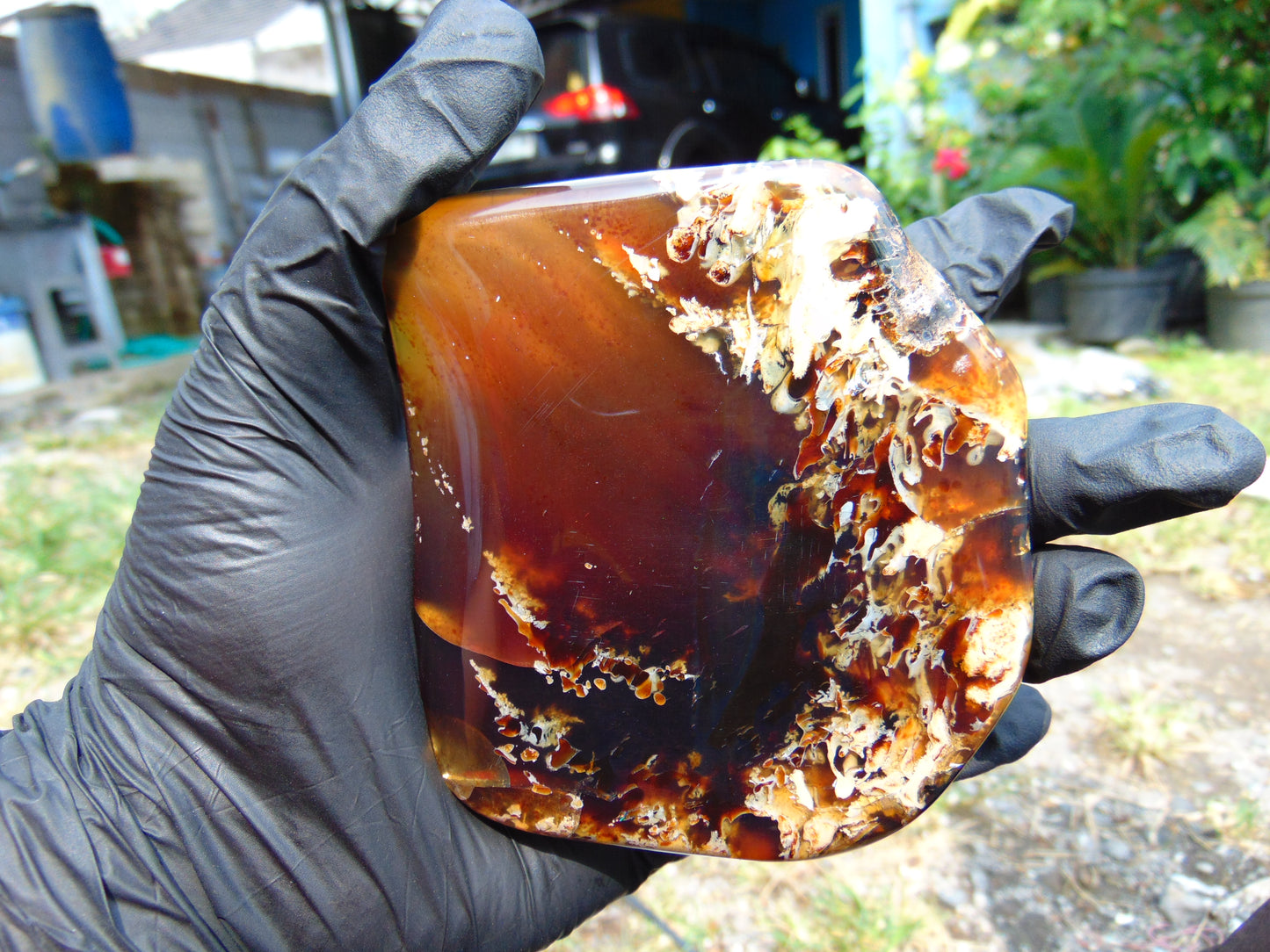 109 gram Slab polished Indonesian Red Amber for Healing 25Y106