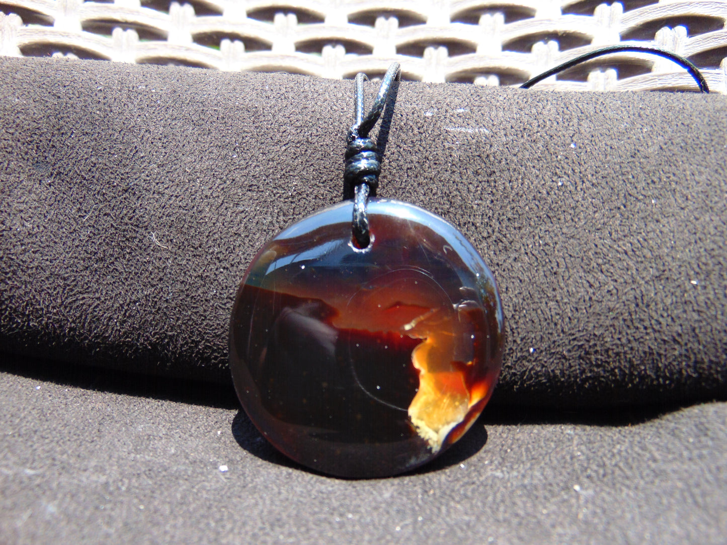 13 gr Chip Pendant Indonesian blue Amber for Healing AJ57