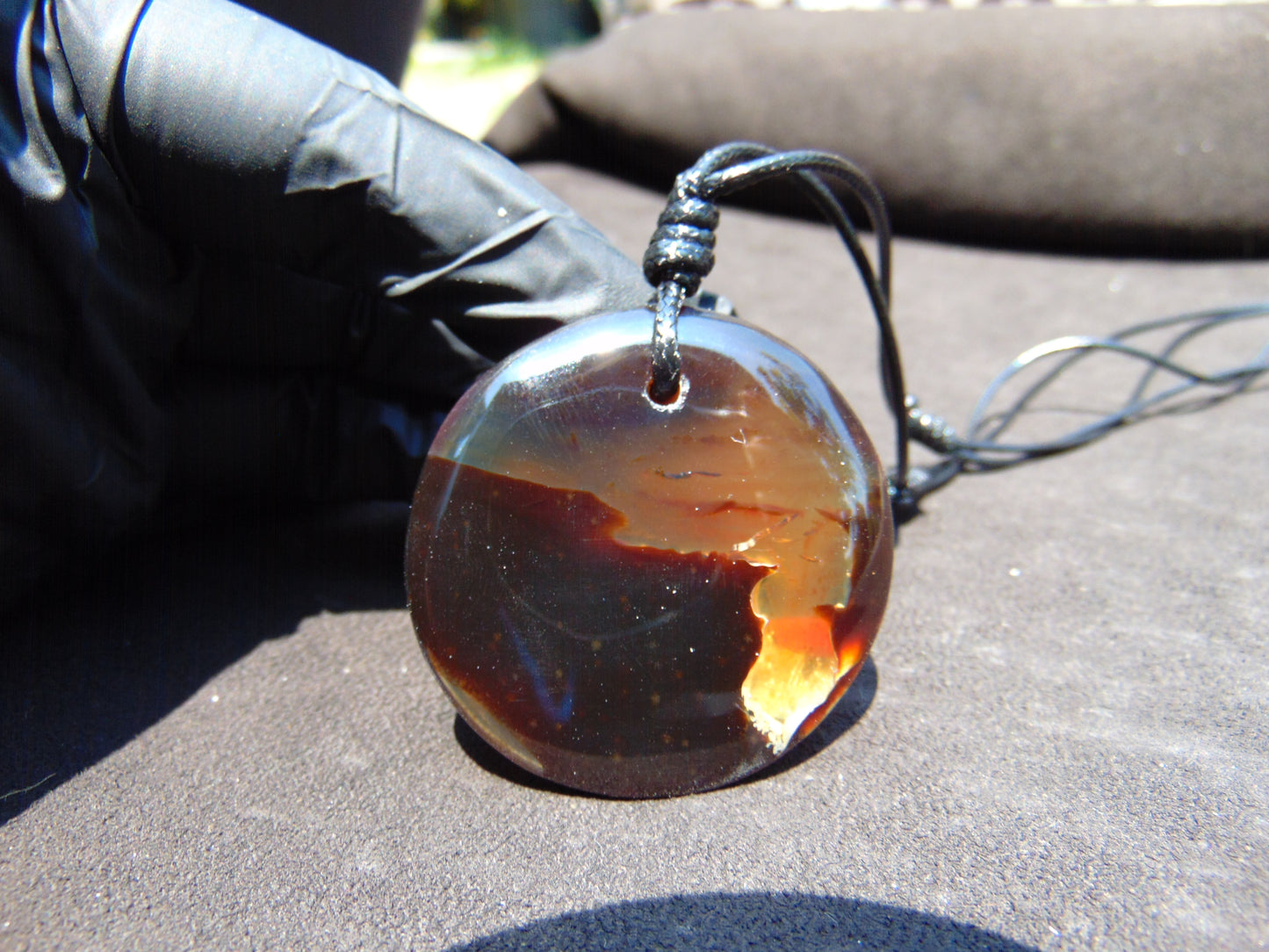 13 gr Chip Pendant Indonesian blue Amber for Healing AJ57