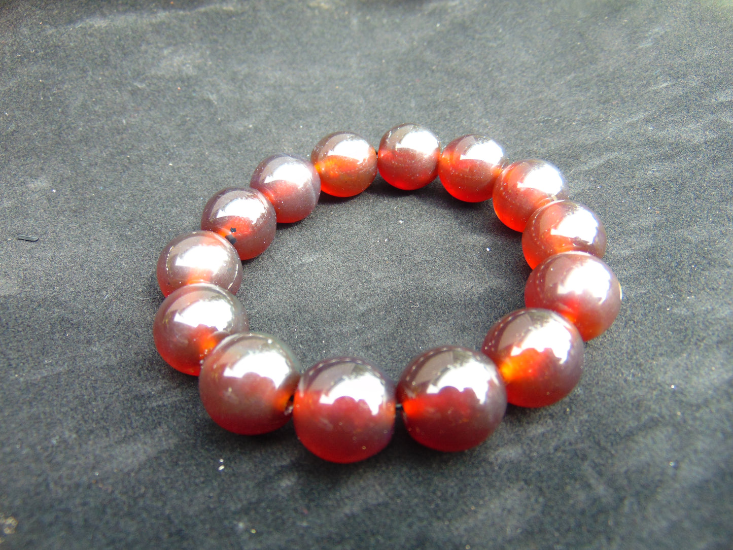 31 gram 14 Beads Mala Bracelet Indonesian Cherry Red Amber for Healing A14G278