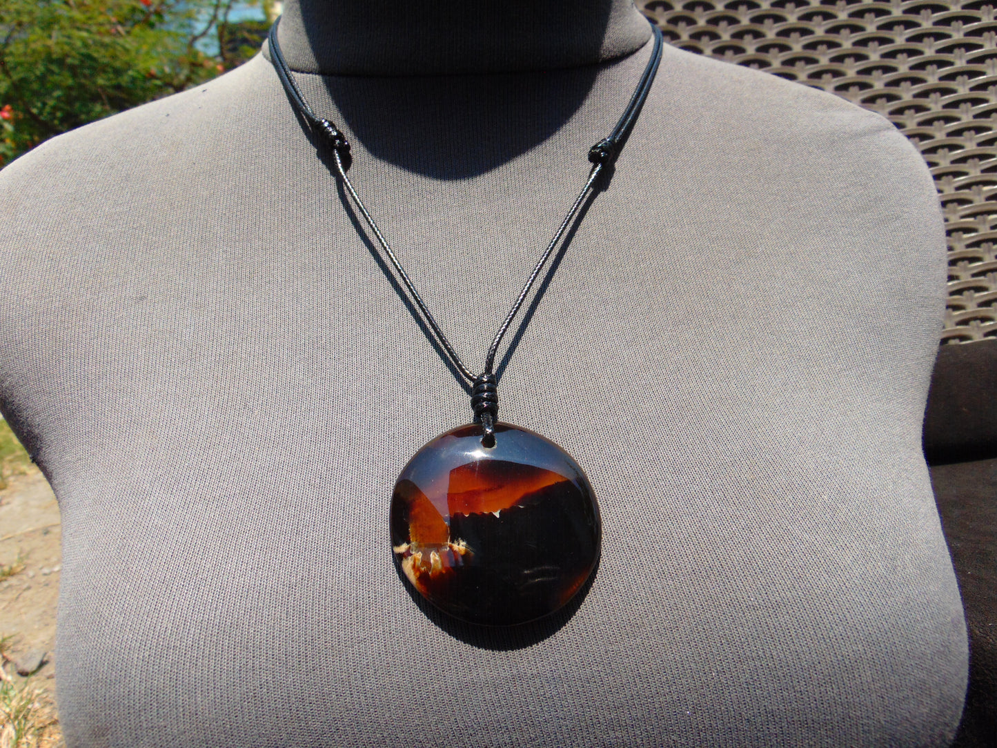 13 gr Chip Pendant Indonesian blue Amber for Healing AJ57
