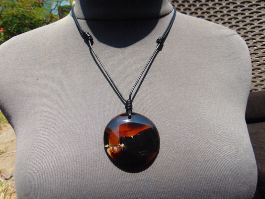 13 gr Chip Pendant Indonesian blue Amber for Healing AJ57