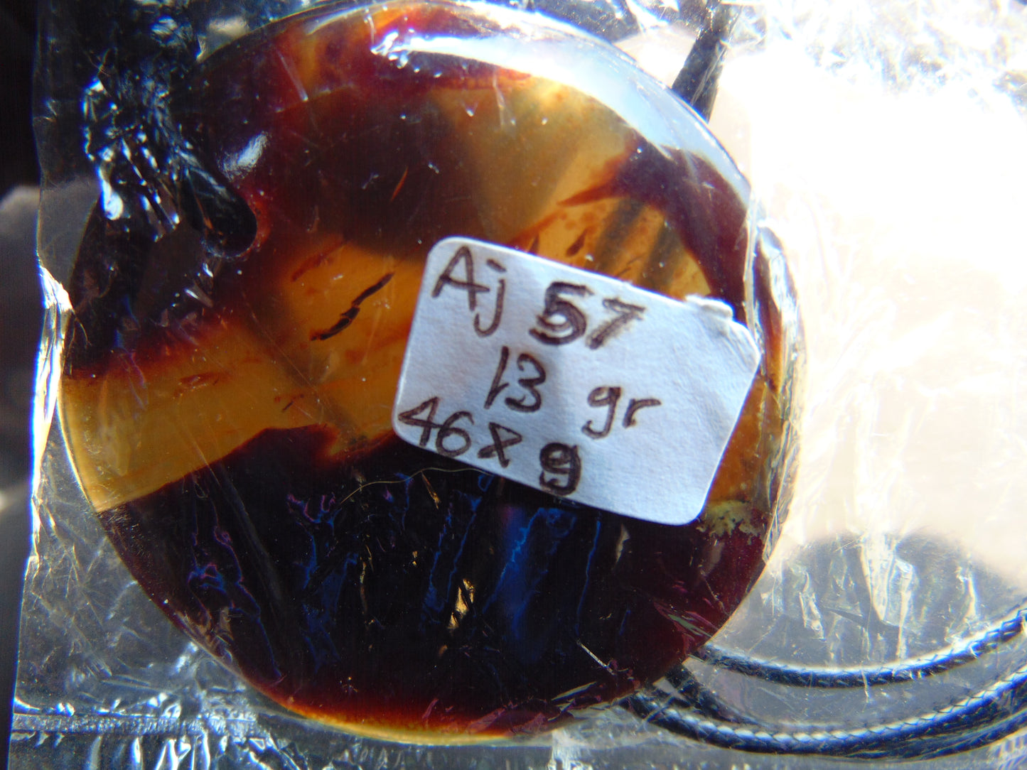 13 gr Chip Pendant Indonesian blue Amber for Healing AJ57