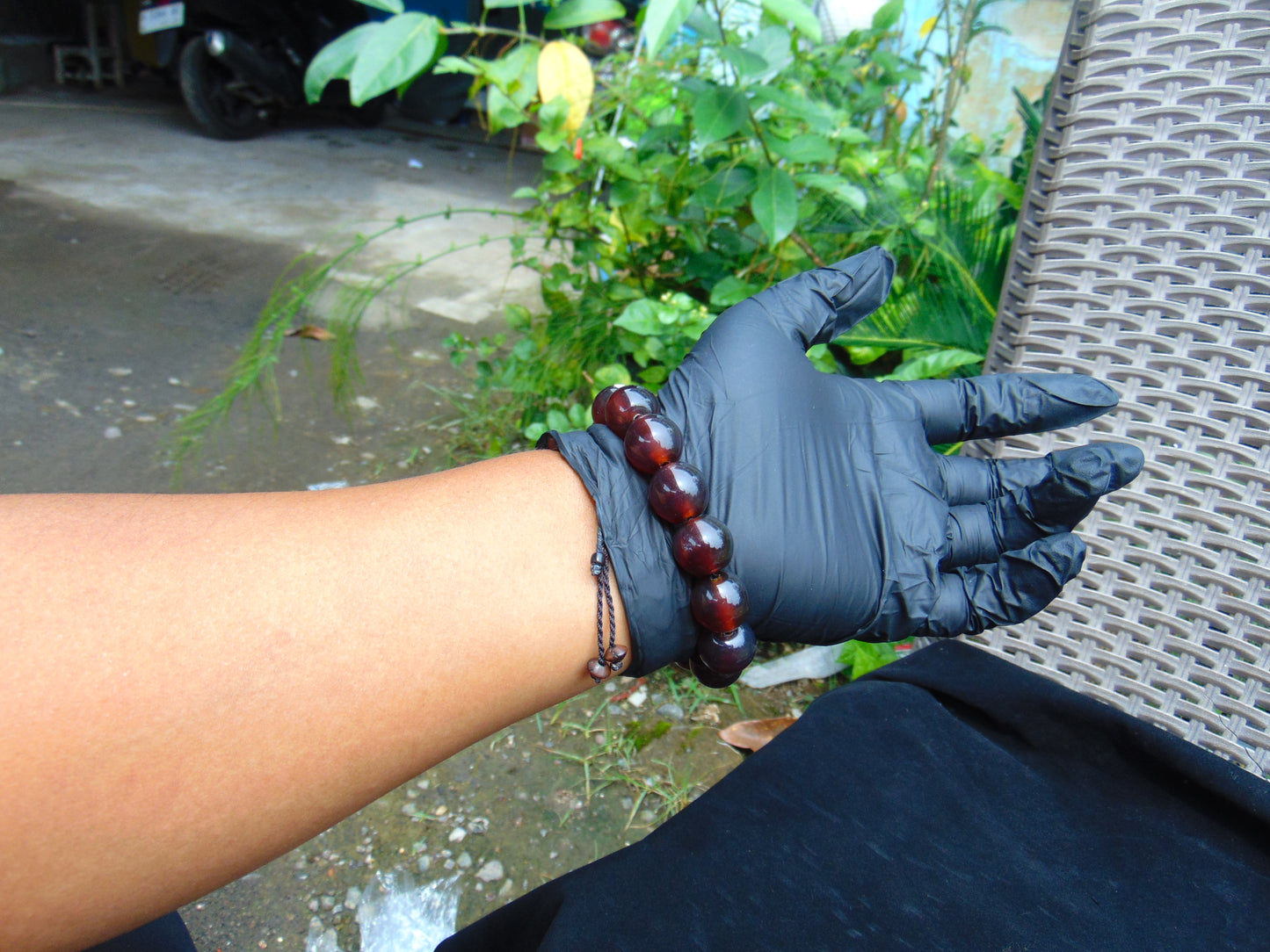 31 gram 14 Beads Mala Bracelet Indonesian Cherry Red Amber for Healing A14G278