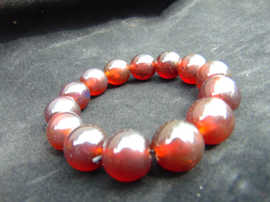 31 gram 14 Beads Mala Bracelet Indonesian Cherry Red Amber for Healing A14G279