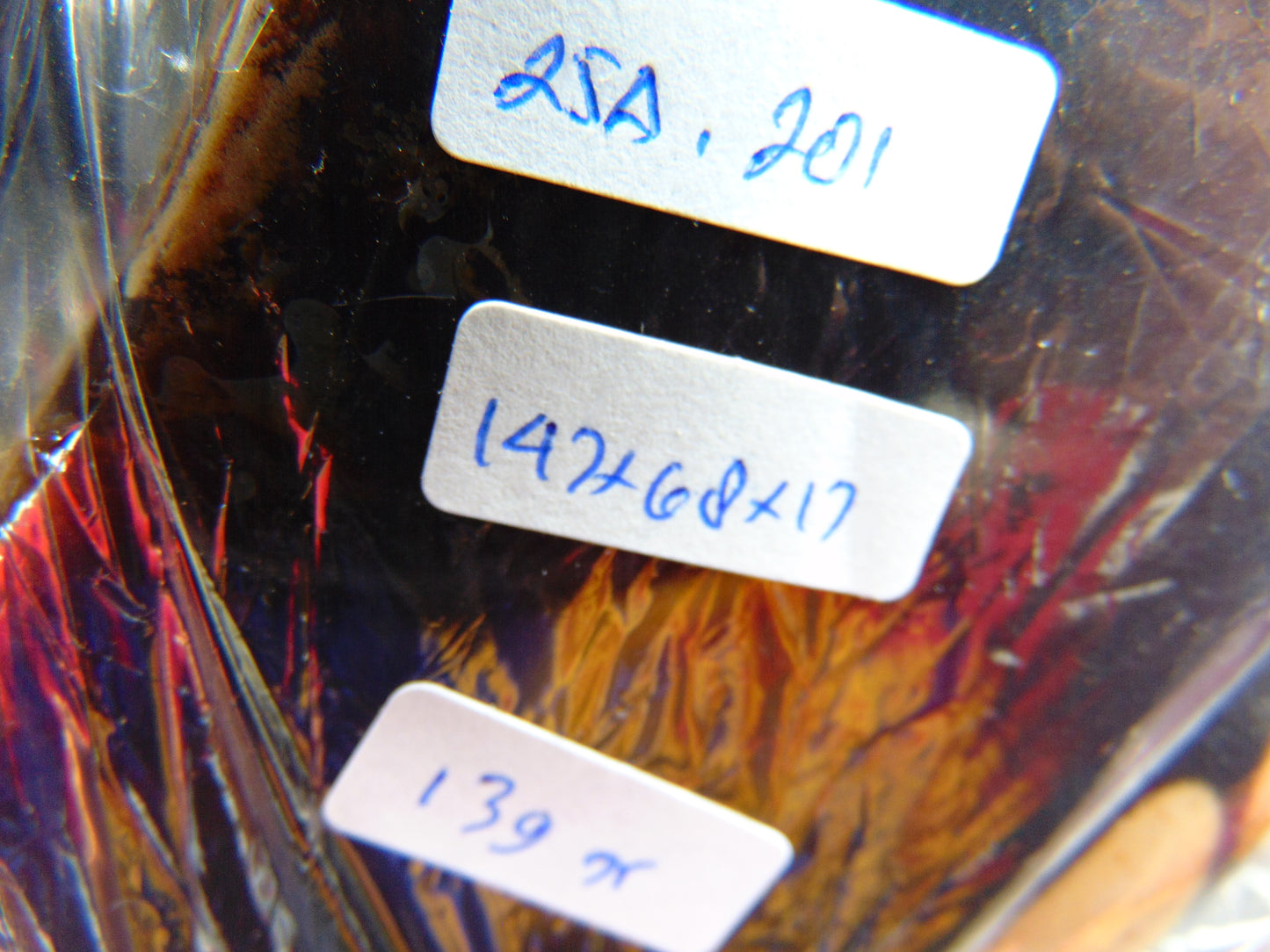 139 gram Slab Slim polished Indonesian Dark Purple Amber for Healing 25A201