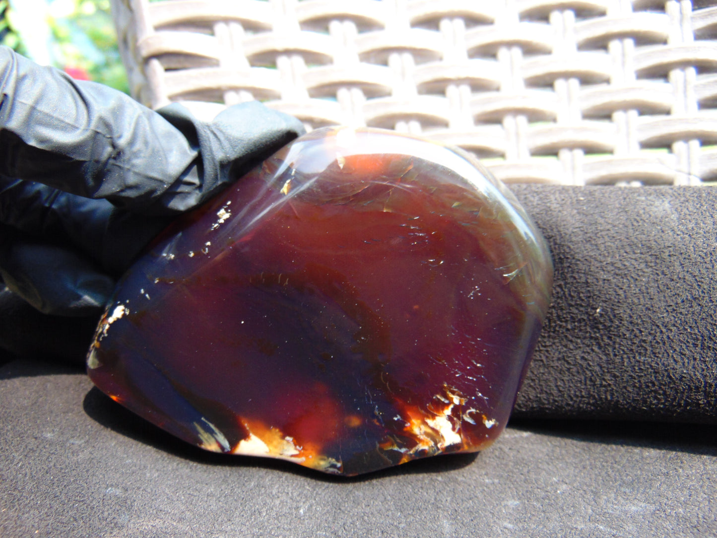 79 gram Slab Slim polished Indonesian Blue Amber for Healing 25A191