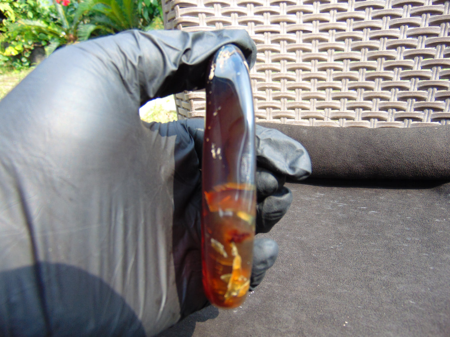 79 gram Slab Slim polished Indonesian Blue Amber for Healing 25A191