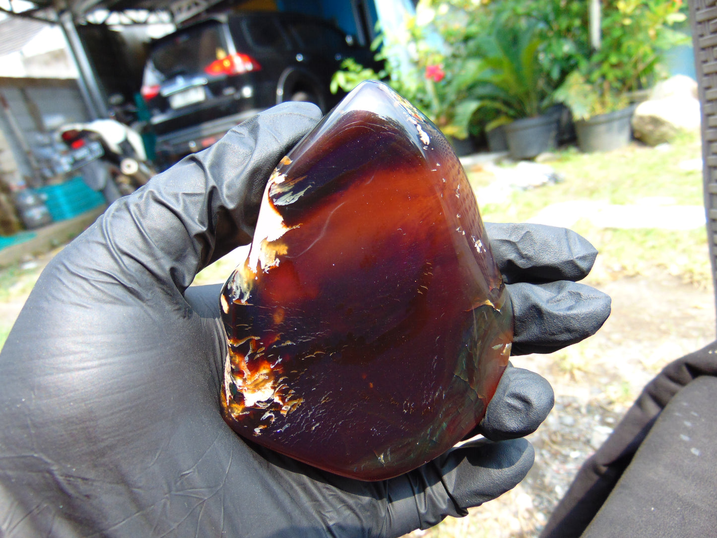 79 gram Slab Slim polished Indonesian Blue Amber for Healing 25A191