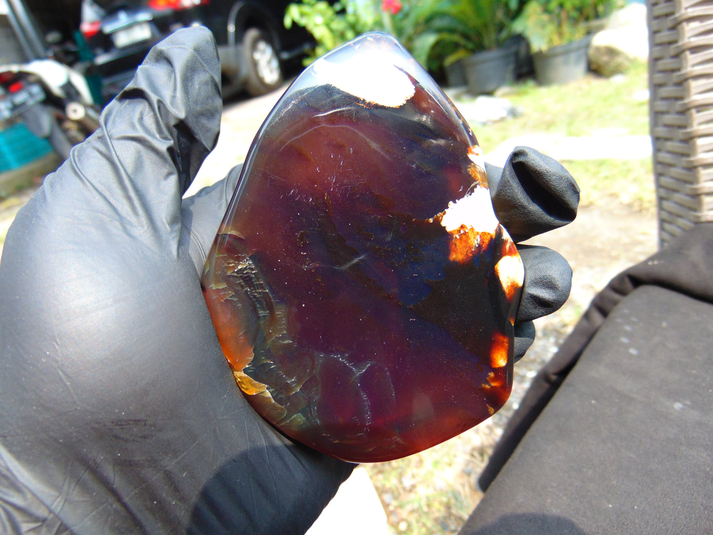 79 gram Slab Slim polished Indonesian Blue Amber for Healing 25A191