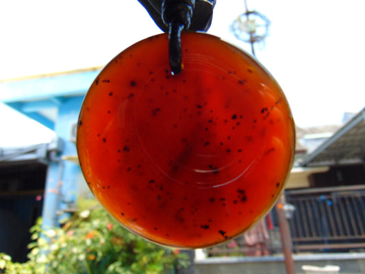 14 gr Chip Pendant Indonesian blue Amber for Healing AJ56