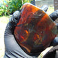 100 gram Slab Slim polished Indonesian Crystal red Amber for Healing 25A212