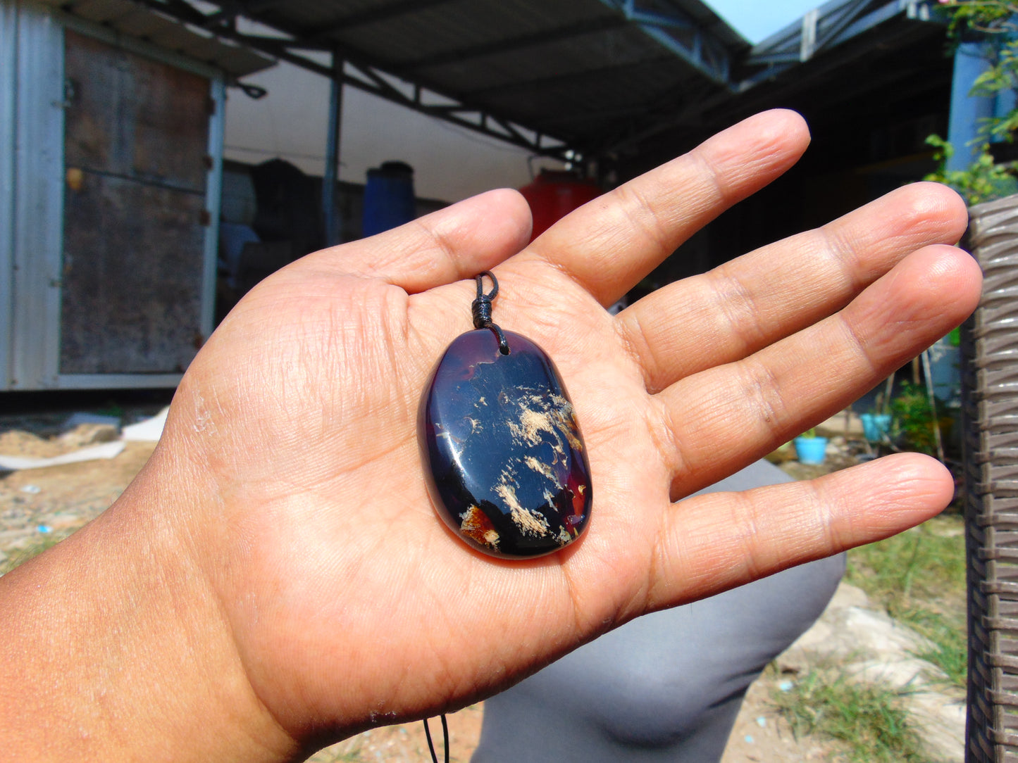 13 gram Pendant Indonesian Blue Amber for Healing 26Y180