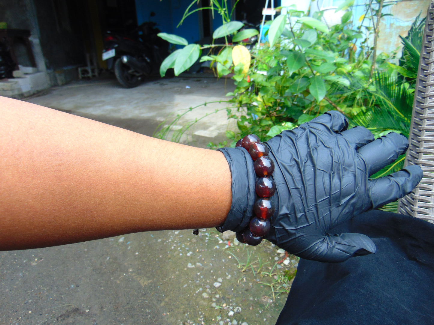 30 gram 14 Beads Mala Bracelet Indonesian Cherry Red Amber for Healing A14G282