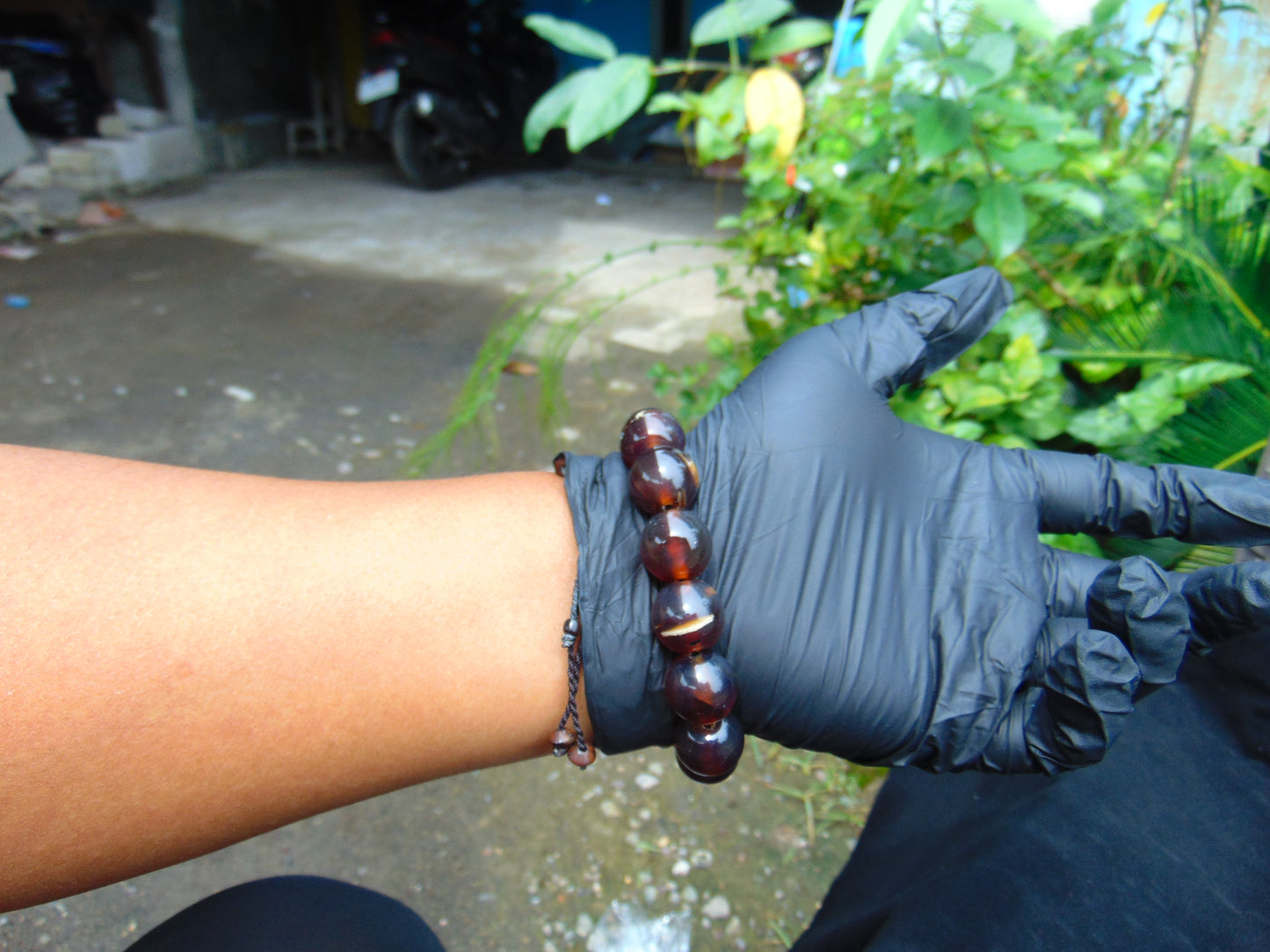 30 gram 14 Beads Mala Bracelet Indonesian Cherry Red Amber for Healing A14G282
