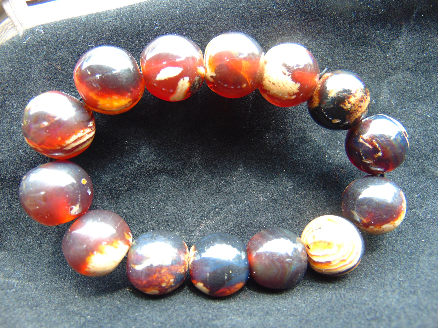 31 gram 14 Beads Mala Bracelet Indonesian White Amber for Healing A14G283