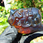 121 gram calligraphy carving ALLAH AKHBAR Indonesian Purple Red Amber for Healing CA5