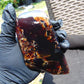 107 gram Slab polished Indonesian Sumatra Mushroom Inclusion Purple Amber for Healing 25Y128