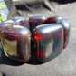 142 gr 7 Square Beads Bangle Indonesian Sumatra Dark Blue Amber for Healing FR114