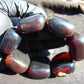 142 gr 7 Square Beads Bangle Indonesian Sumatra Dark Blue Amber for Healing FR114