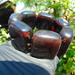 142 gr 7 Square Beads Bangle Indonesian Sumatra Dark Blue Amber for Healing FR114